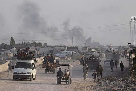 Smoke rises after Israeli strikes in Rafah